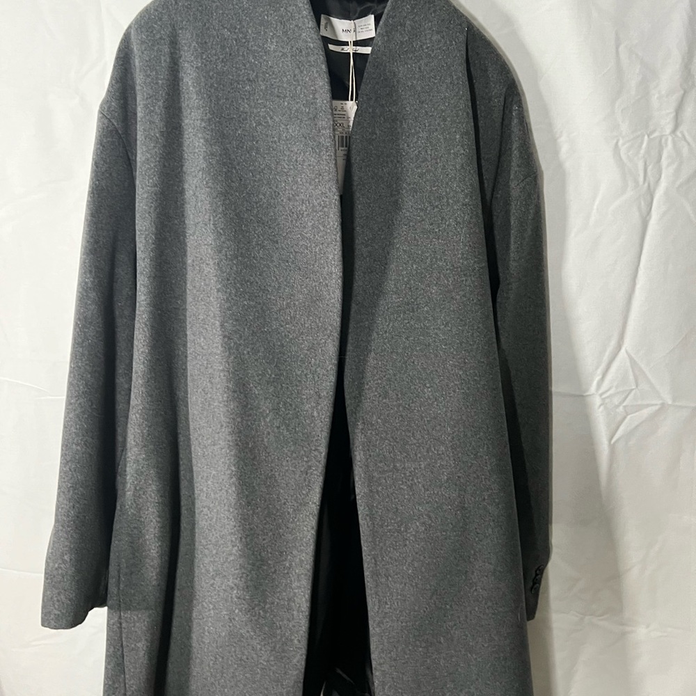Mango recycled wool short wrap coat in grey (new with tags)